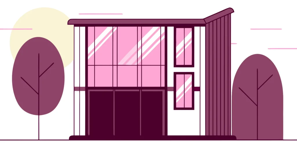 Modern house with white board and batten siding.