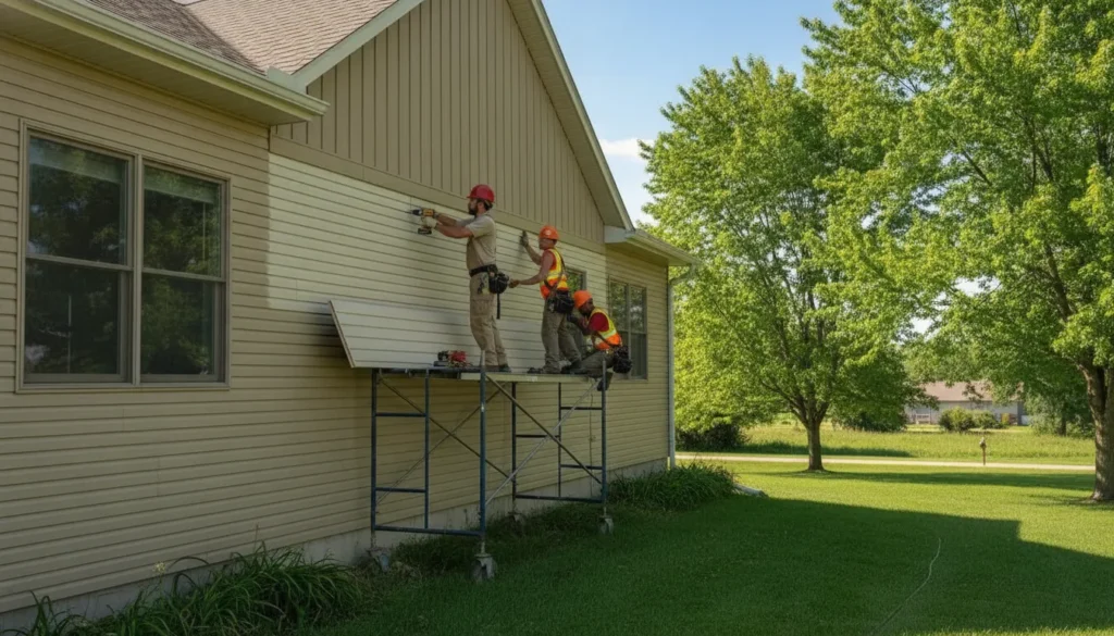 Newly installed exterior siding panels on a Minnesota home