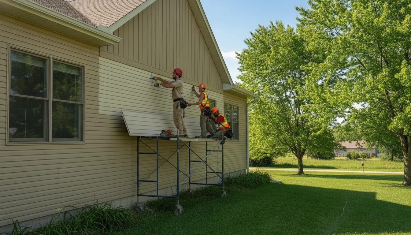 Newly installed exterior siding panels on a Minnesota home