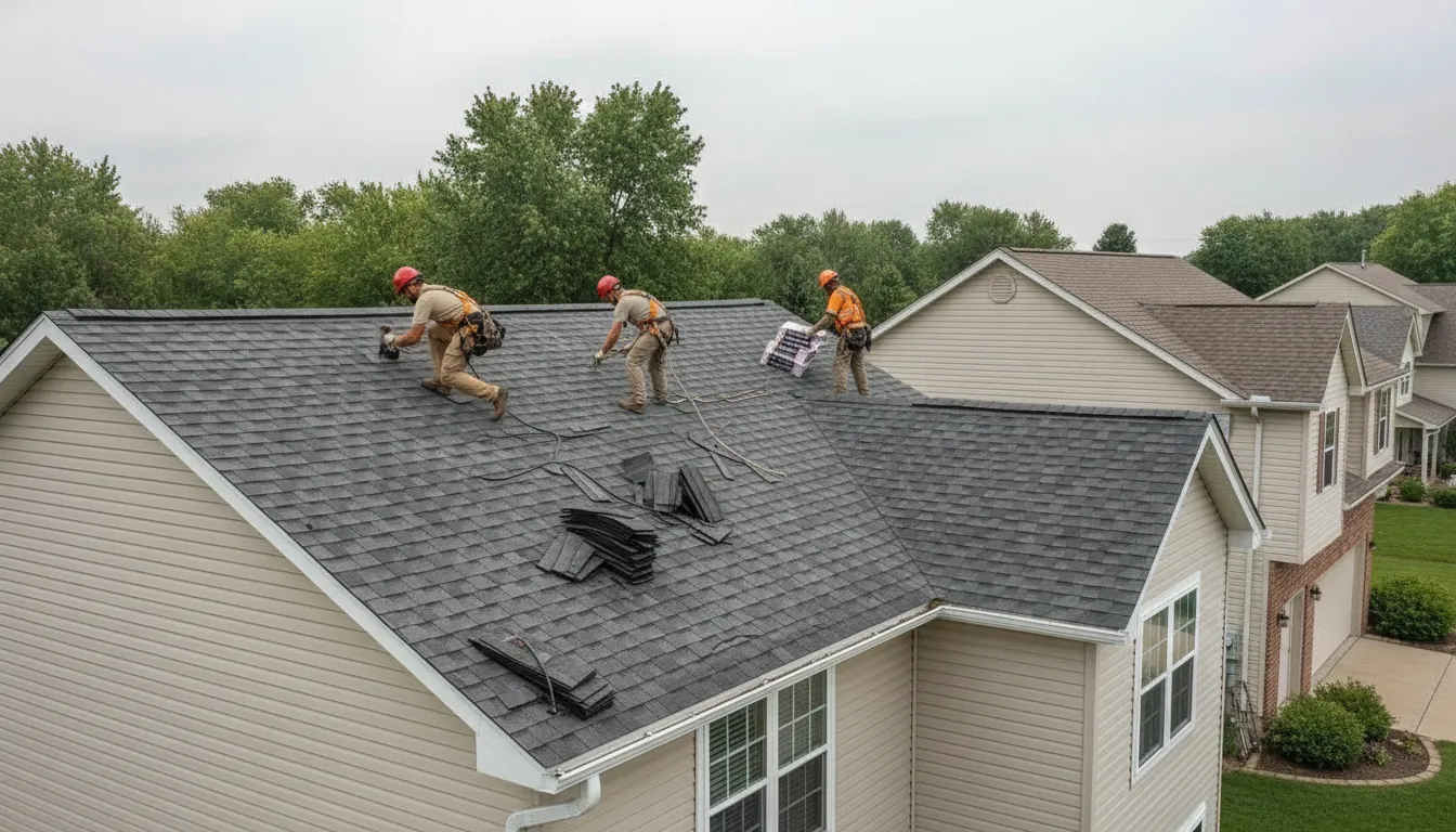 Professional roofing installation on a Minnesota home