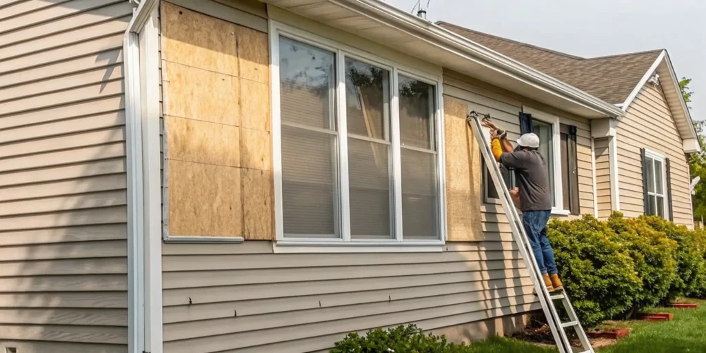 Minnesota home exterior with freshly replaced white window trim framing energy-efficient windows