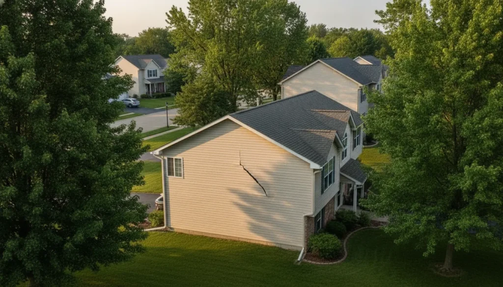 Minnesota home with a damaged siding section